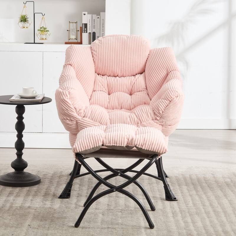 Modern Lounge Accent Chair with Armrests and a Side Pocket