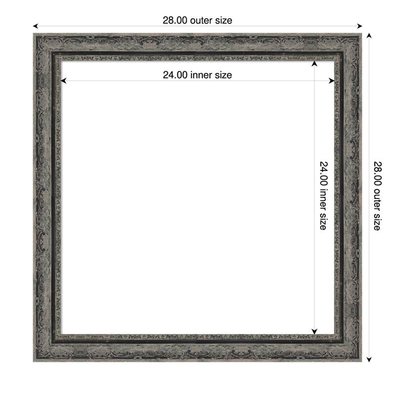 Filigree Framed Dry Erase Magnetic Board - 28 x 28 in - Filigree Matte Black