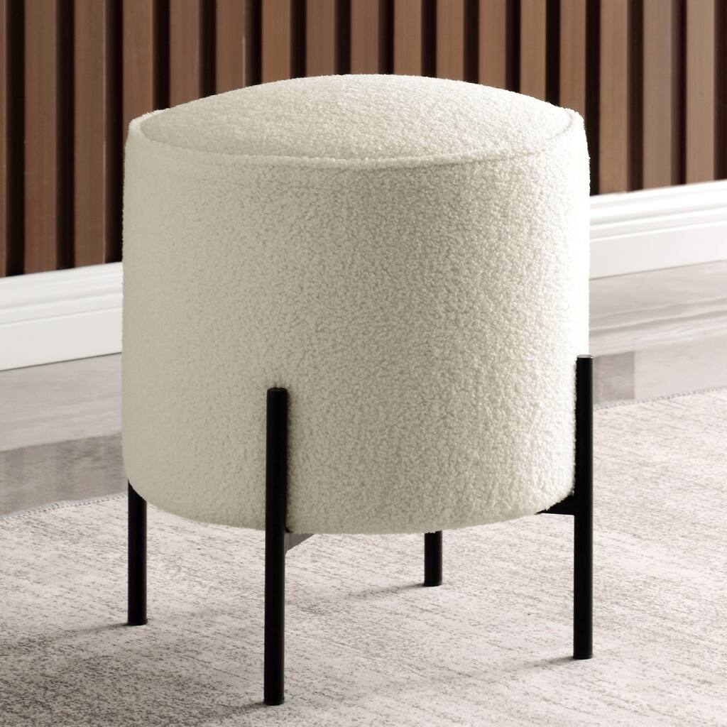 Contemporary Modern Style Round Accent Ottoman