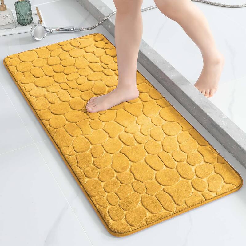 Memory Foam Runner Bath Mat Pebble Design 48x18