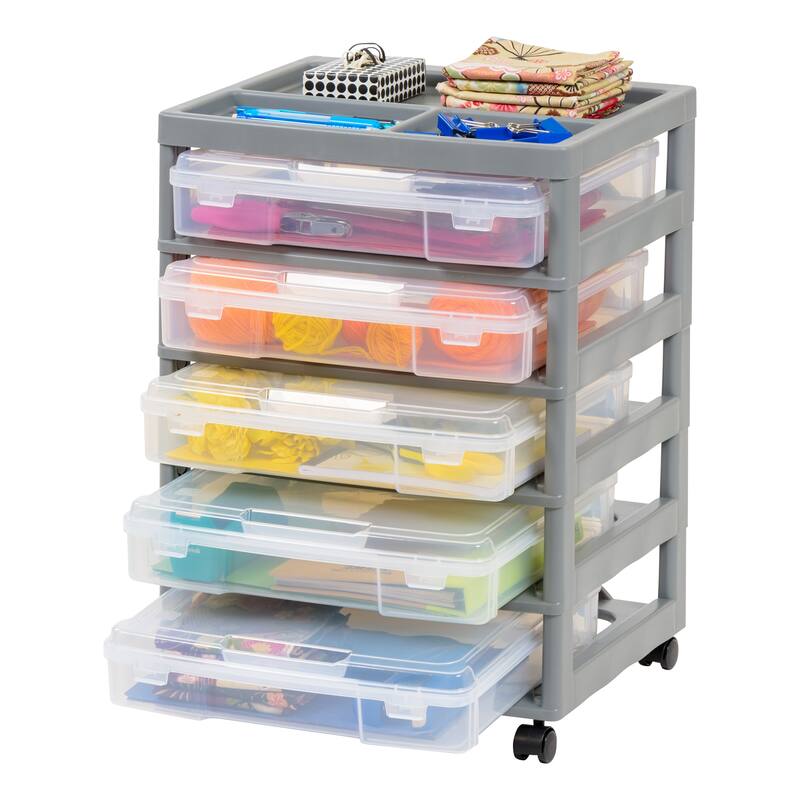 IRIS USA® Scrapbook Drawer Cart - Gray