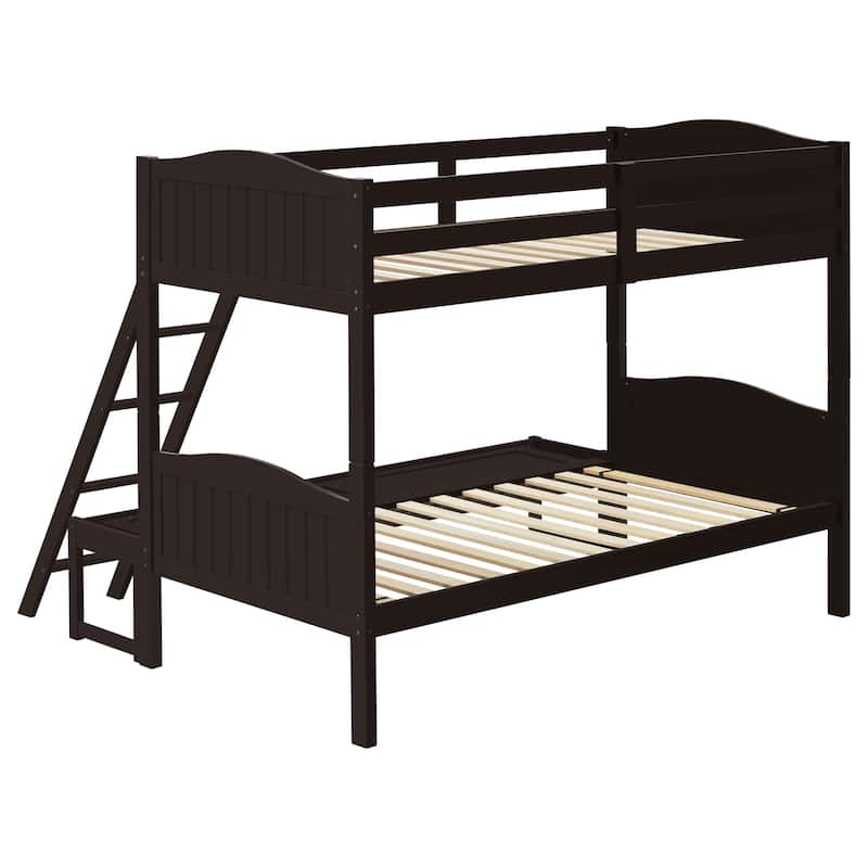 Arlo Transitional Wood Frame Bunk Bed with Ladder