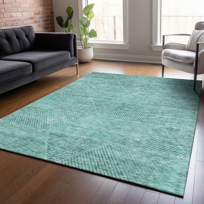 Machine Washable Indoor/ Outdoor Chantille Prism Contemporary Rug