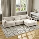 preview thumbnail 98 of 147, Corduroy Upholstered Modular Sectional Sofa for Living Room