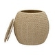 preview thumbnail 17 of 74, Household Essentials Handwoven Barrel Wicker Storage Basket Side Table - 17.0"L x 17.0"W x 19.0"H