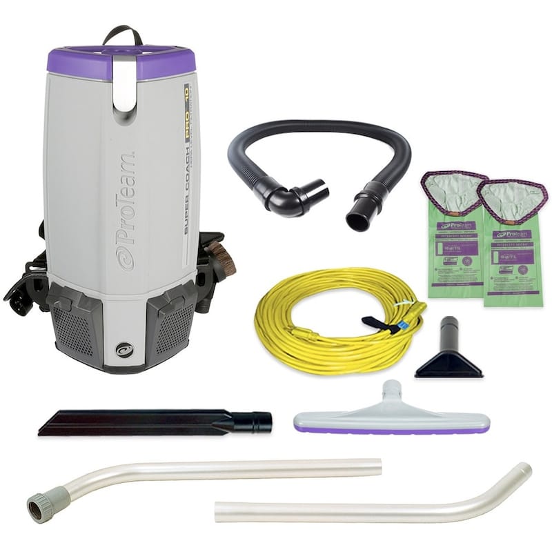 ProTeam 10 Quart Super Coach Pro Backpack Vacuum with Xover - Black