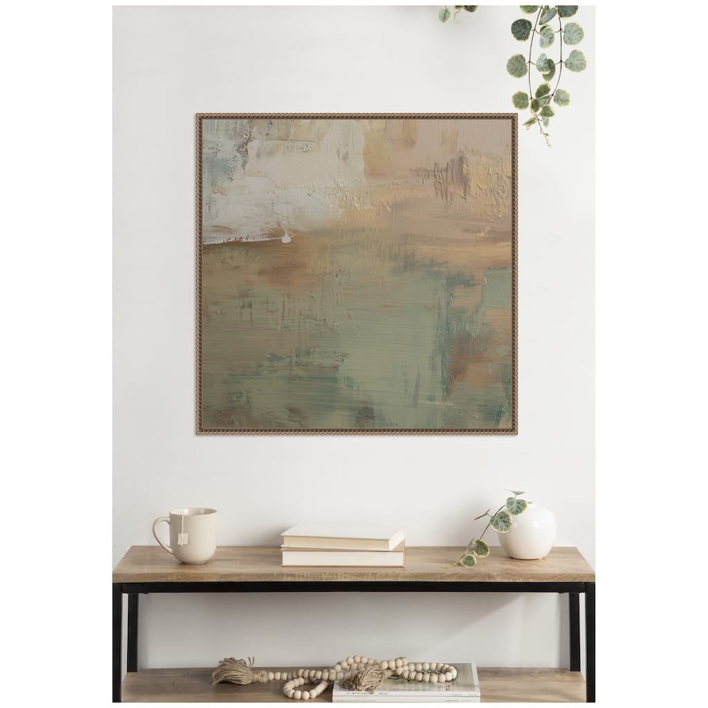 Kate and Laurel Sage Horizon No. 1 by Amy Lighthall Framed Canvas Wall Art Print