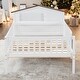 preview thumbnail 1 of 16, Twin Size Wood Platform Bed with House-shaped Headboard, LED, and Built-in Storage, White
