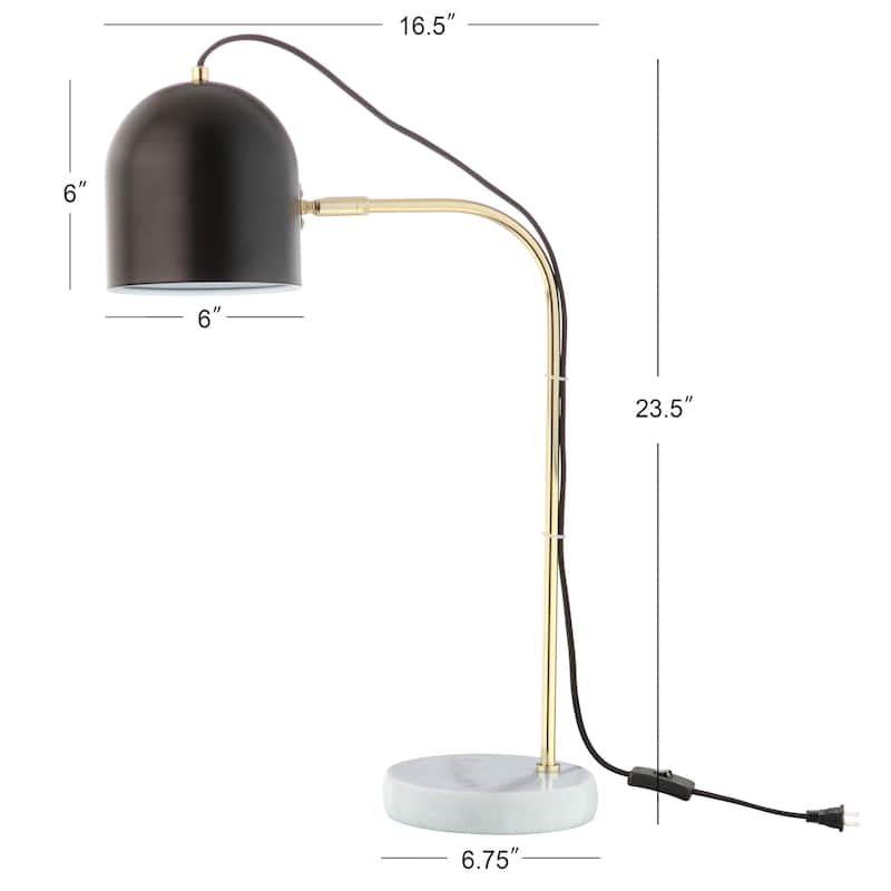 SAFAVIEH Lighting 24-inch Drina Gold/ Black Task LED Table Lamp. - 16" W x 8" D x 24" H