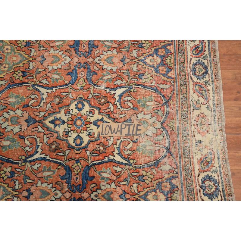 Hand Knotted Oriental 100% Wool Carpet Traditional All-Over Oranges & Rust Dorokhsh Area Rug - 10' 5'' X 6' 7''