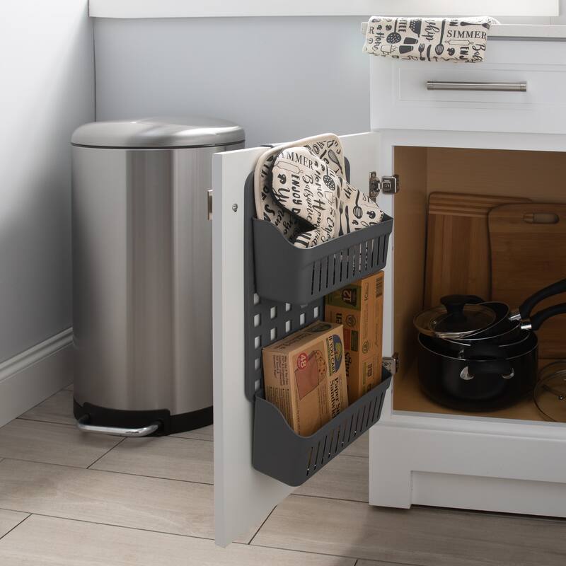 Simplify 2 Tier Over the Cabinet Caddy in Grey