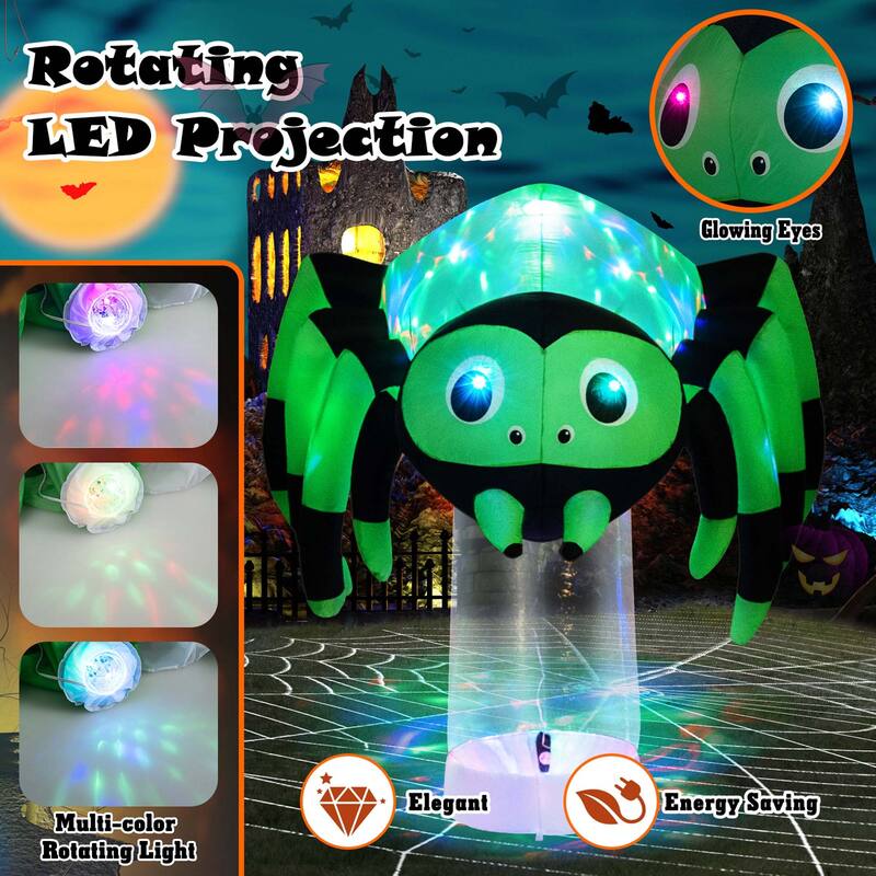 Costway 6 ft Halloween Inflatable Spider Pre-Lit Floating Spider - See Details