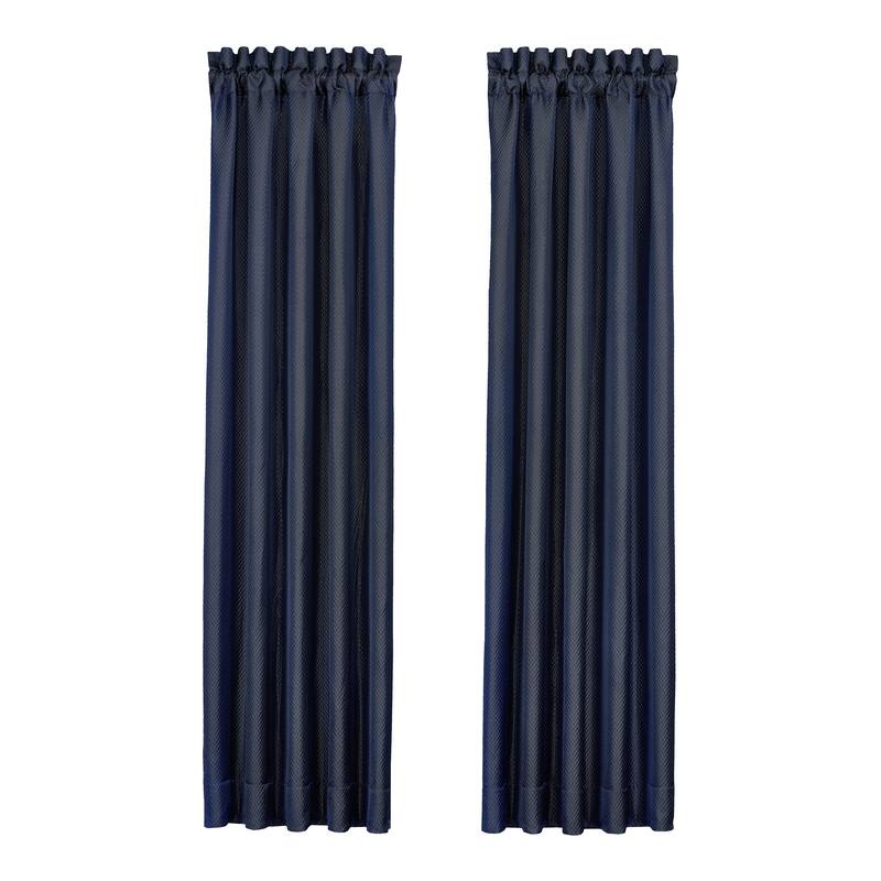 J. Queen New York Excelsior Royal Blue Window Panel Pair