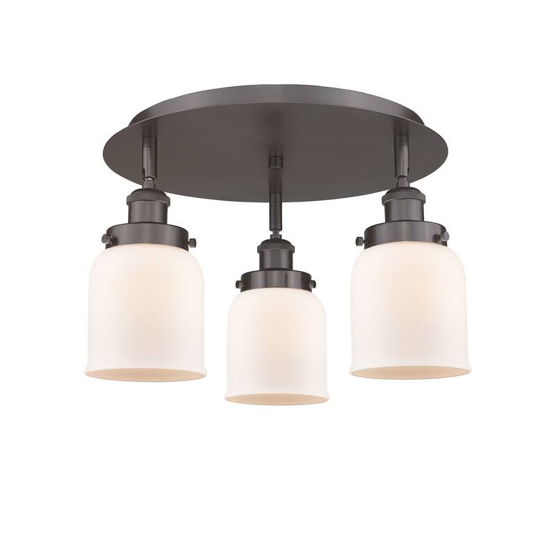 Innovations Lighting Bell - 3 Light 17" Flush Mount - Oil Rubbed Bronze/Matte White