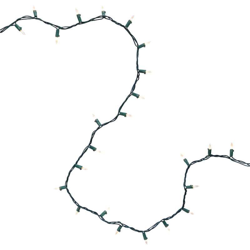 20-Count Clear Mini Christmas Light Set, 4ft Green Wire