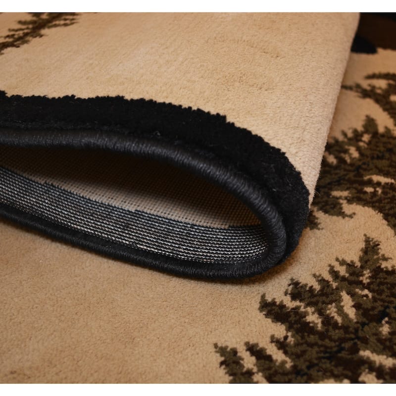 American Destination Bearwalk Multi Accent Rug 2'2"x5'3" Oval