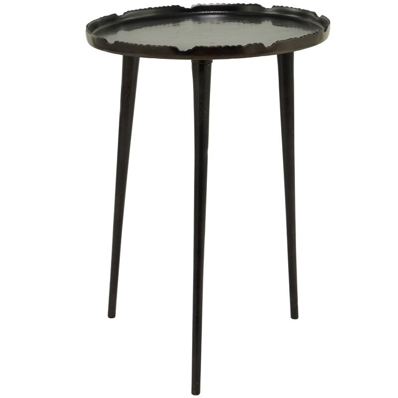 Black, Silver or Gold Aluminum Accent Table with Tray Top
