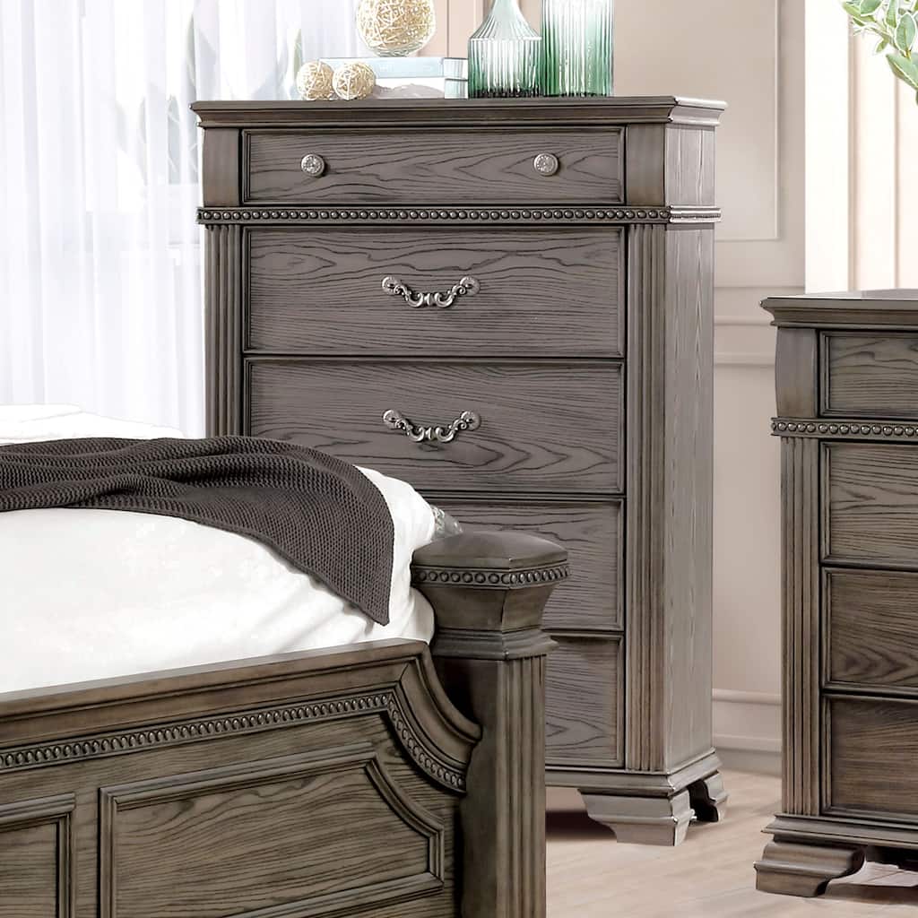 Stroh Traditional 5-Drawer Trim Molding Chest by Furniture of America