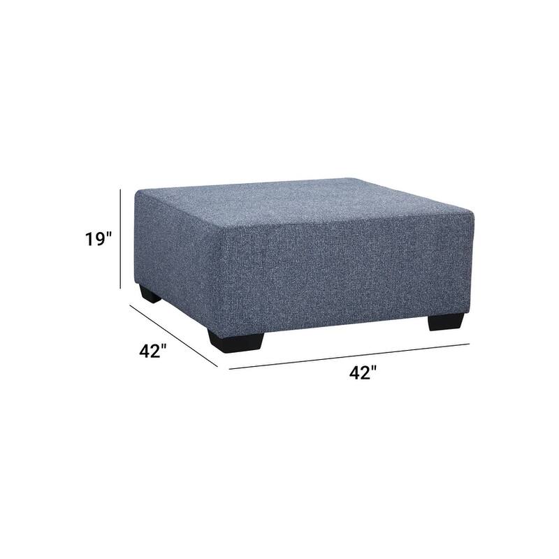 American Furniture Classics Model Casual Comfort Series Blue Square Upholstered Ottoman