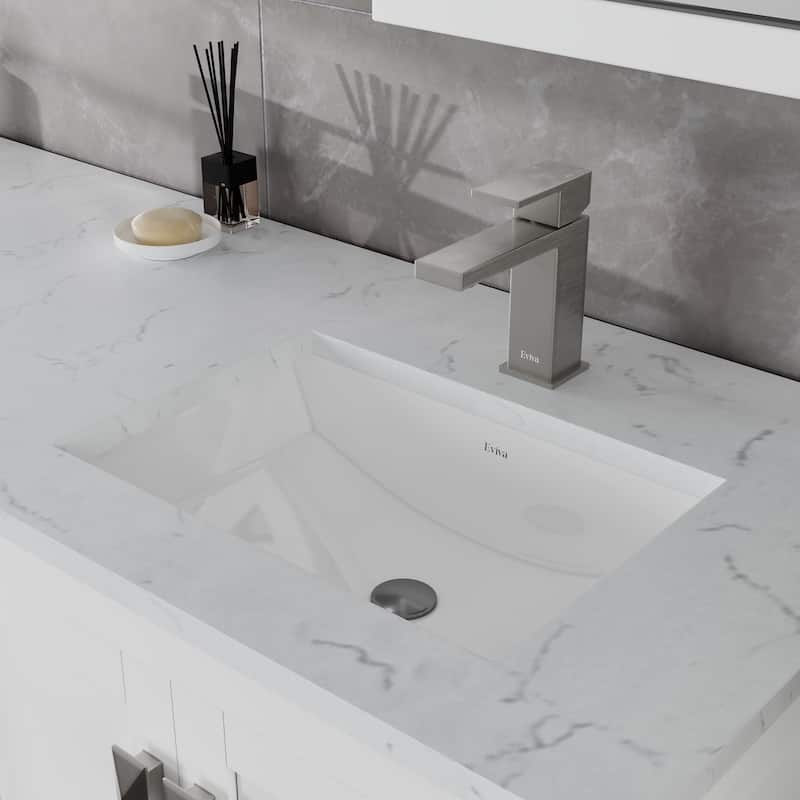 London 60"W WH DS Bath Vanity with Carrara Quartz Top and Undermount Sinks