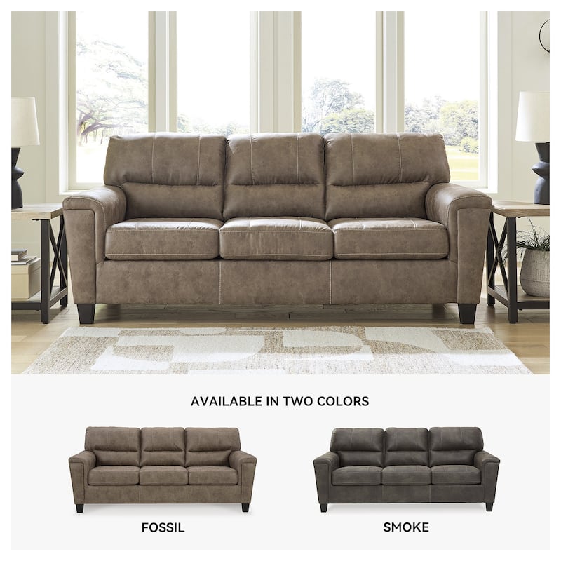 Signature Design by Ashley Navi Brown/Beige Sofa - 89"W x 38"D x 39"H