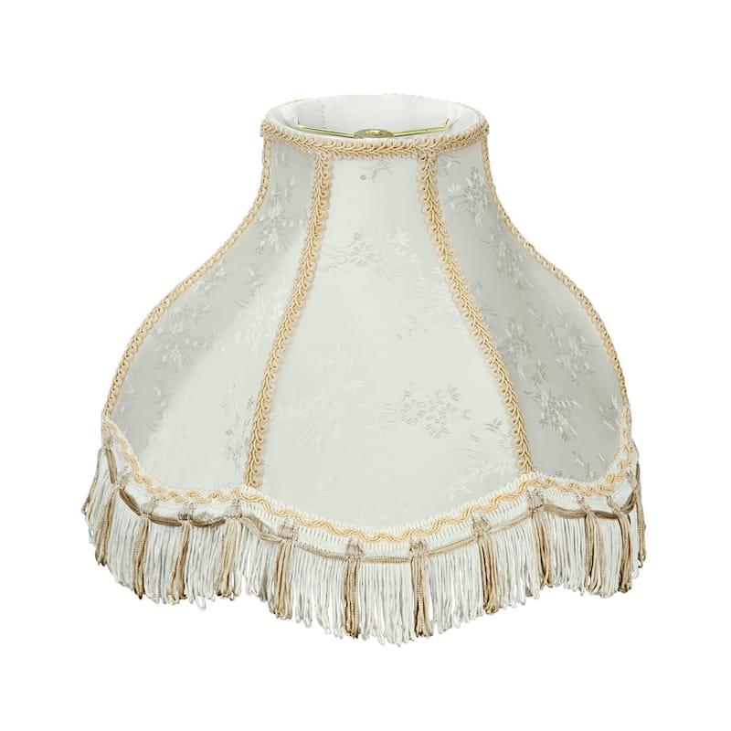 Aspen Creative Ivory Scallop Bell Shape Spider Construction Lamp Shade (5" x 13" x 9 1/2")