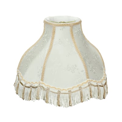 Aspen Creative Ivory Scallop Bell Shape Spider Construction Lamp Shade (5" x 13" x 9 1/2")