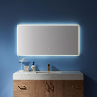 48'' Rectangle Illuminated Bathroom/Vanity Wall Mirror - Glass