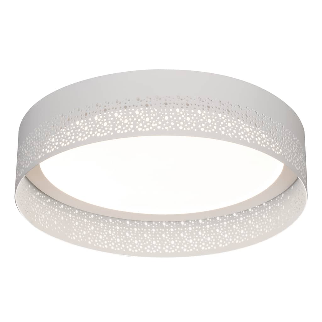 Ash 16-inch White LED Flush Mount, White Acrylic Shade