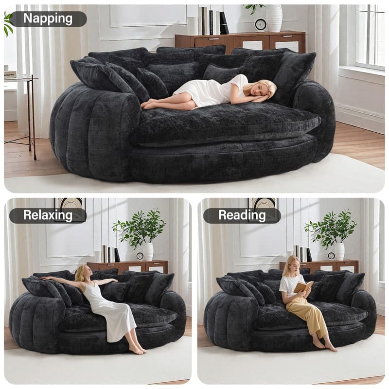 Rossetta Comfortable High Back Decorative Oversized Sofa Bed with Armrests