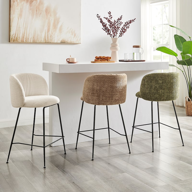 NPD Furniture Millie Fabric Counter Stool (Set of 2)