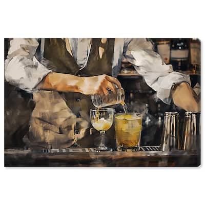 Notoriart Bartender Gallery Wrapped Bar Cart Art For Men