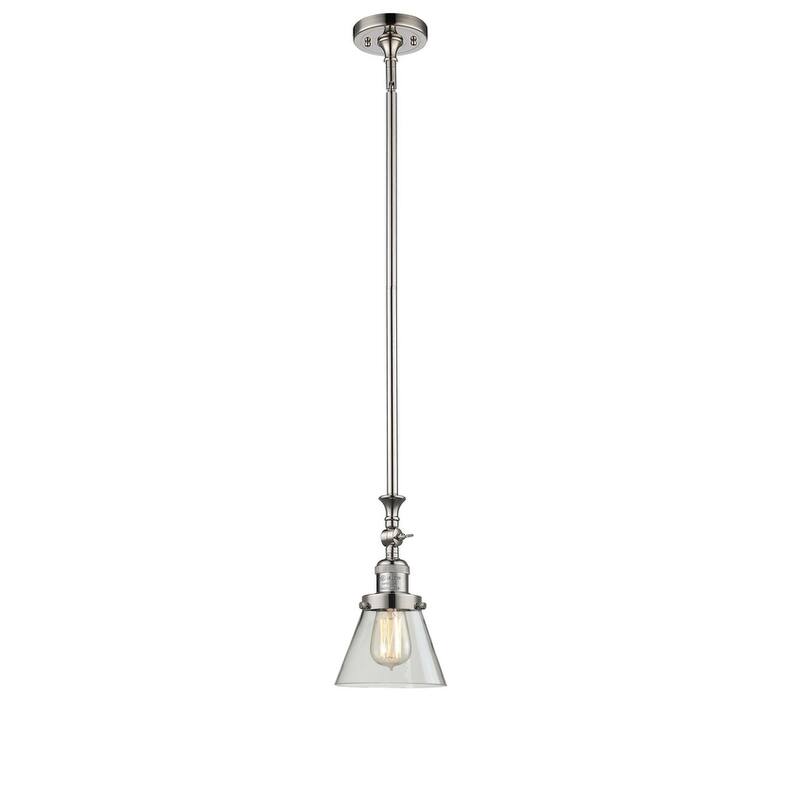 Innovations Lighting Small Cone 6" Wide Adjustable Mini Pendant - Polished Nickel / Clear