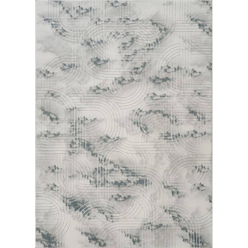 Gray 5 ft. 3 in. x 7 ft. 3 in. Luxury Area Rug, 0.43 Pile Height – Sophisticated Warmth for Any Room - 6' x 7' - Straw Stripe