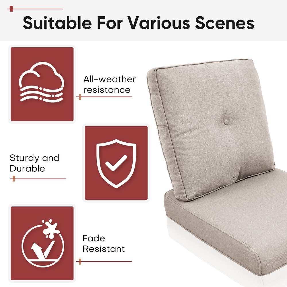 Gymojoy Pillow and Cushion Set Deep Seat Indoor/Outdoor - 25" x 22" x 4"