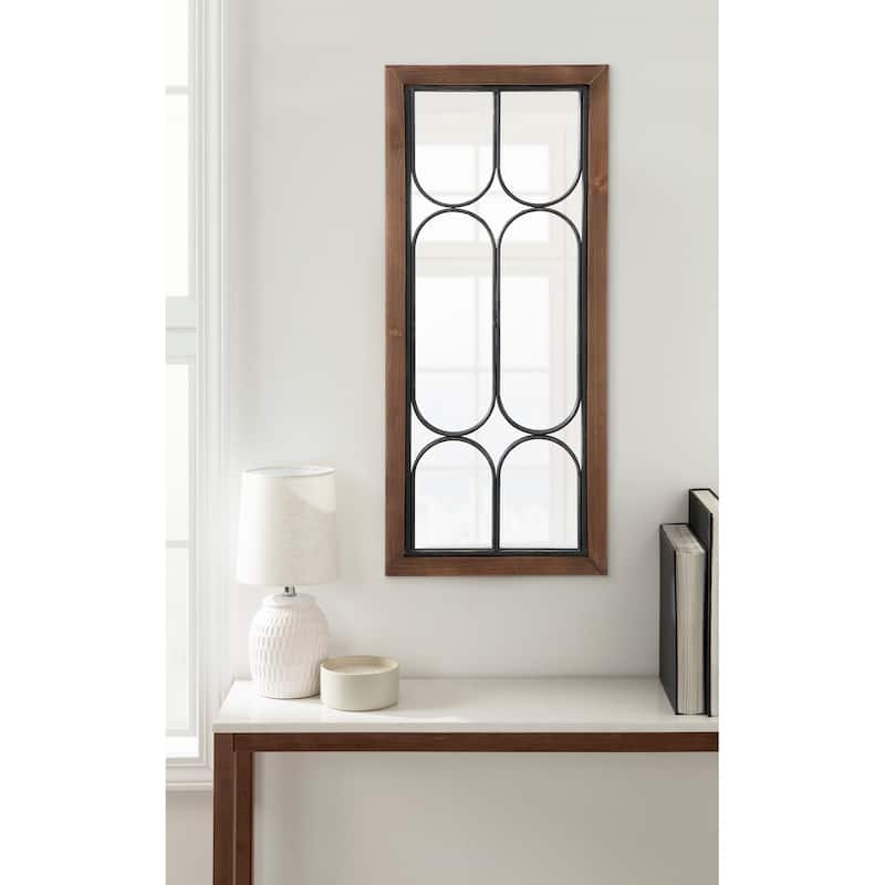 Kate and Laurel Spechett Decorative Windowpane Mirror - 13x30