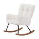 preview thumbnail 18 of 24, Rocking Chair Nursery Glider Chair High Back Rocking Armchair Upholstered Lounge Chair Without Ottoman-White