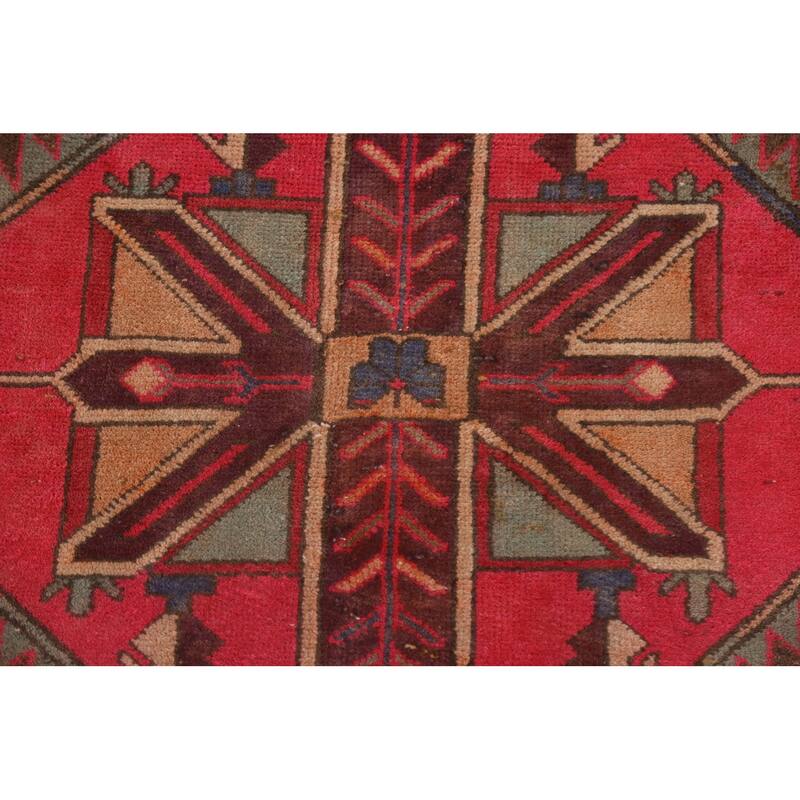 Meshkin Persian Vintage Area Rug Handmade Wool Carpet - 4'8" x 10'6"