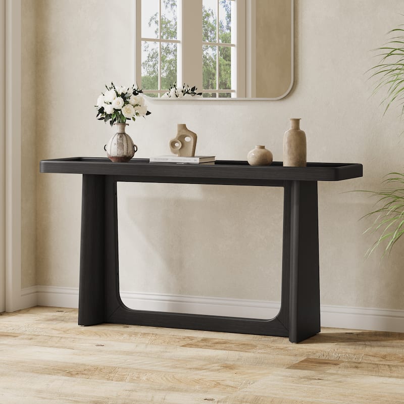 Scott Living Bridgely Console Table with Tray-Top Design - Black