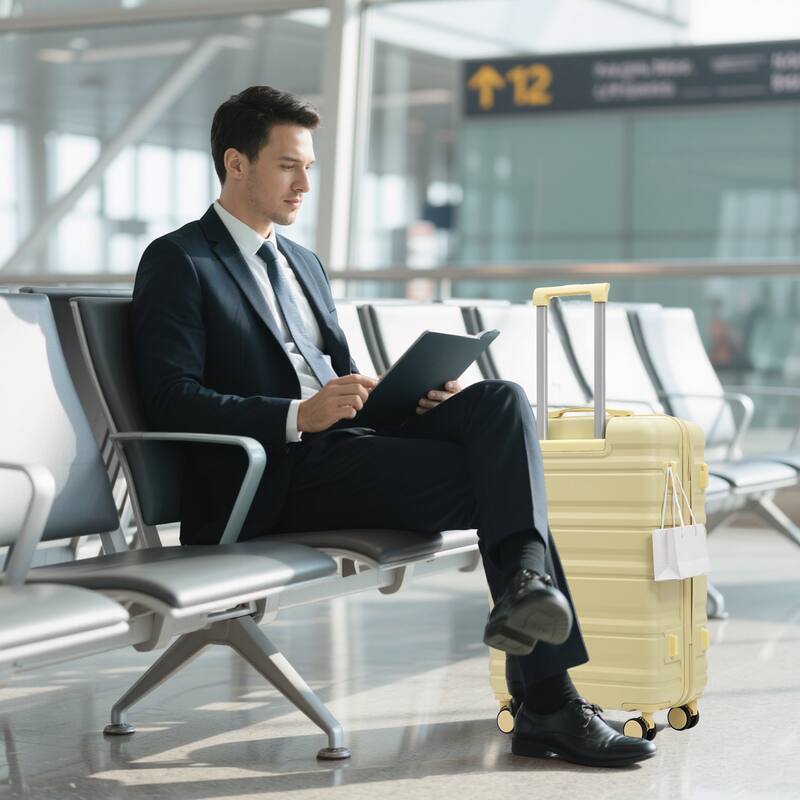3 PCS in ABS Spinner Wheel Luggage, TSA Combination Lock
