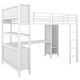 preview thumbnail 10 of 50, All-in-One Metal Loft Bed with L-Shaped Desk & Wardrobe, Bedrooms Bed Frame with Storage Cubes, Shelves, Full-Length Guardrails