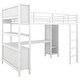 preview thumbnail 10 of 27, Metal Loft Bed with Wardrobe And L-shaped Desk, Full Size Loft Bed with Storage Cubes and Shelves, Heavy Duty Loft Bed