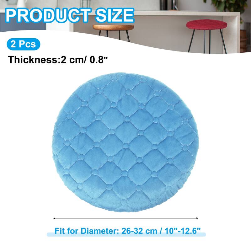 2Pcs Bar Stool Cover, Elastic Bar Stool Seat Covers for 10"-13" Chair - Blue