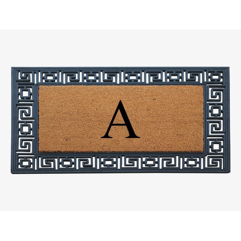 A1HC First Impression Carson Rubber and Coir 24" X 36", Heavy Duty, Easy to Clean Outdoor Monogrammed Doormat