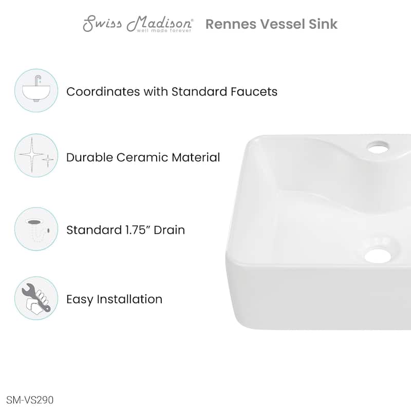 Rennes 19" Vessel Sink in Glossy White