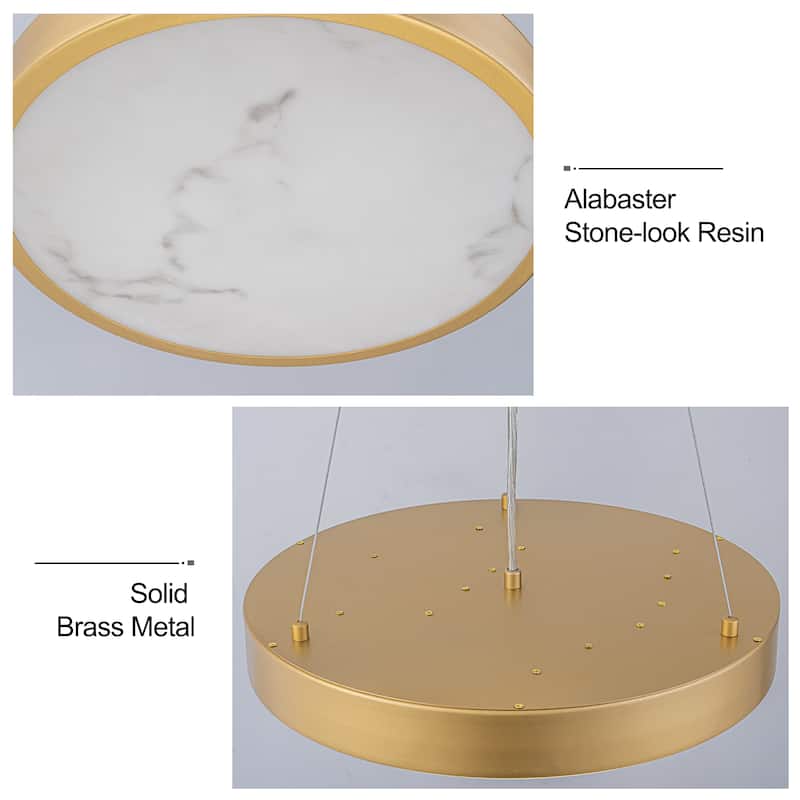 Starsky Alabaster Stone-look Resin Modern Gold LED Chandelier
