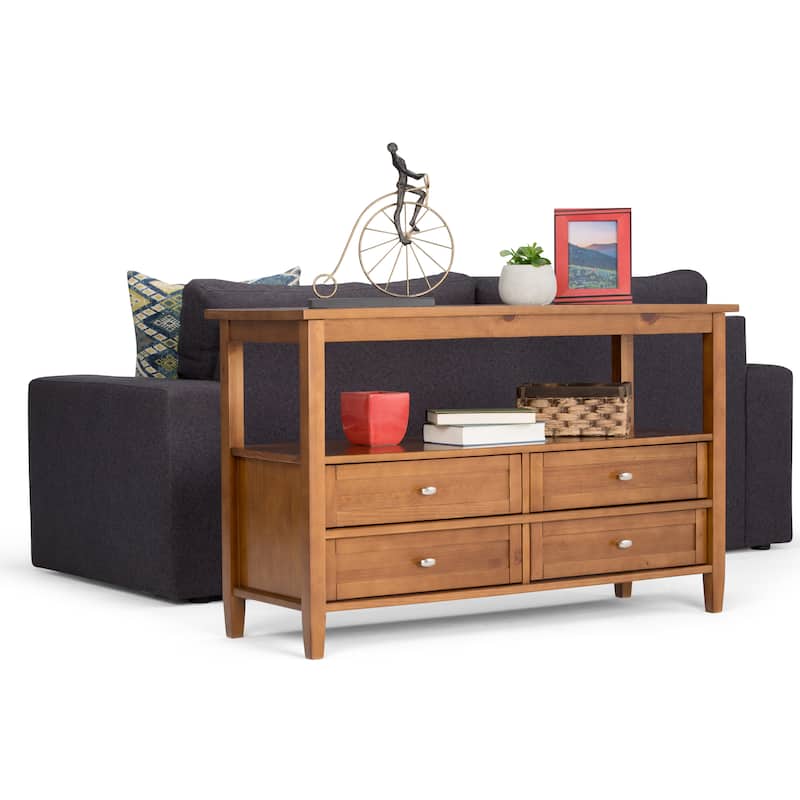 WYNDENHALL Norfolk Wood Transitional Sofa Table - 48 Inches wide - Light Golden Brown