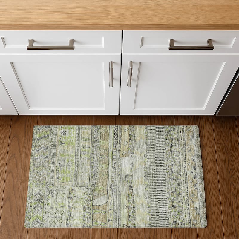 Premium Washable Super Soft Modern Global Mayfield Rug - 1'8" x 2'6" - Beige