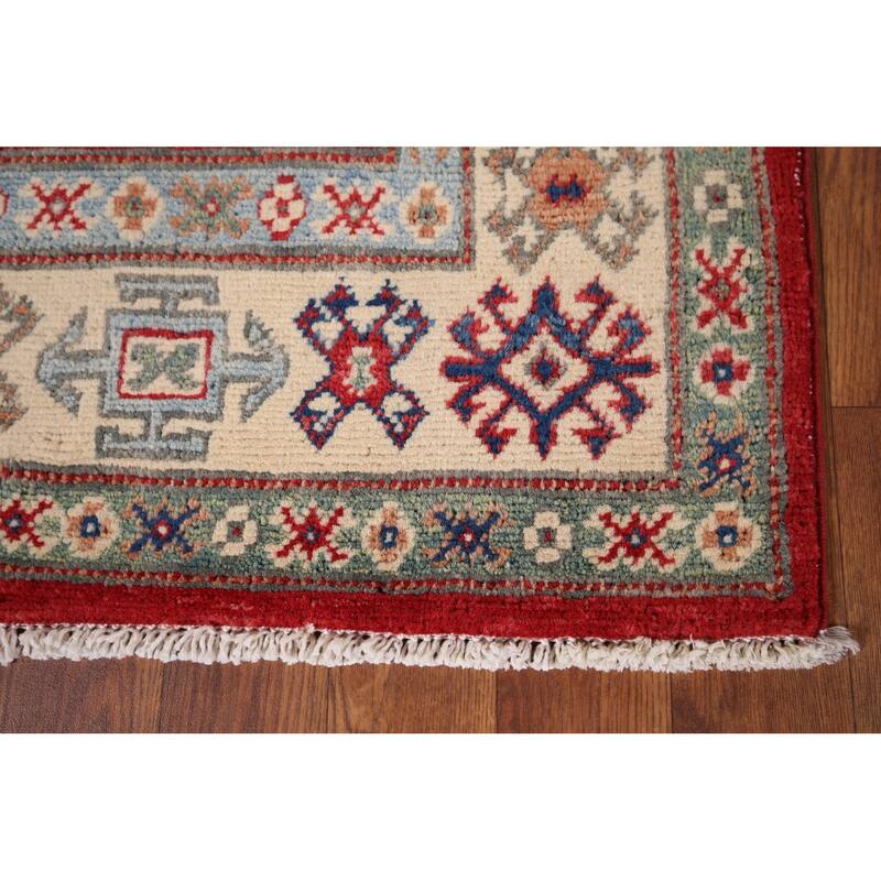 Oriental Red Kazak Accent Rug Hand-Knotted Wool Carpet - 3'0" x 5'1"