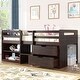 preview thumbnail 8 of 19, Merax Twin Loft Bed with Two Shelves and Two drawers Espresso